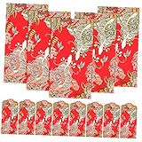 OSALADI Lot De 20 Enveloppes Rouges De Mariage Style Japonerie, Format Moyen, Motifs Poiss...