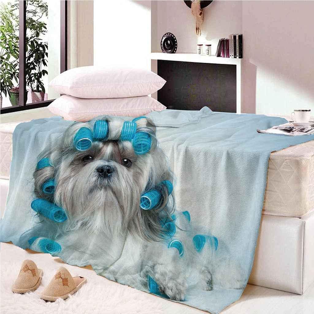 Schwarze Shih Tzu Kuscheldecke 70x100 Cm – 3D-Druck, Flauschig, Für Sofa, Bett & Unterwegs