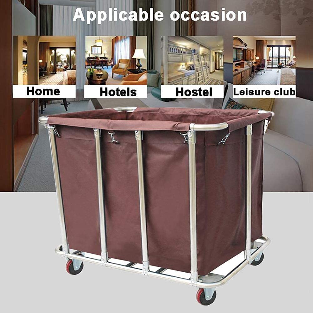 Carro de Servicio, carros de Recogida, carros de Reciclaje, Carro clasificador de Ropa con Ruedas, Carrito Organizador de Limpieza para hoteles, pensiones, Casas, con pa
