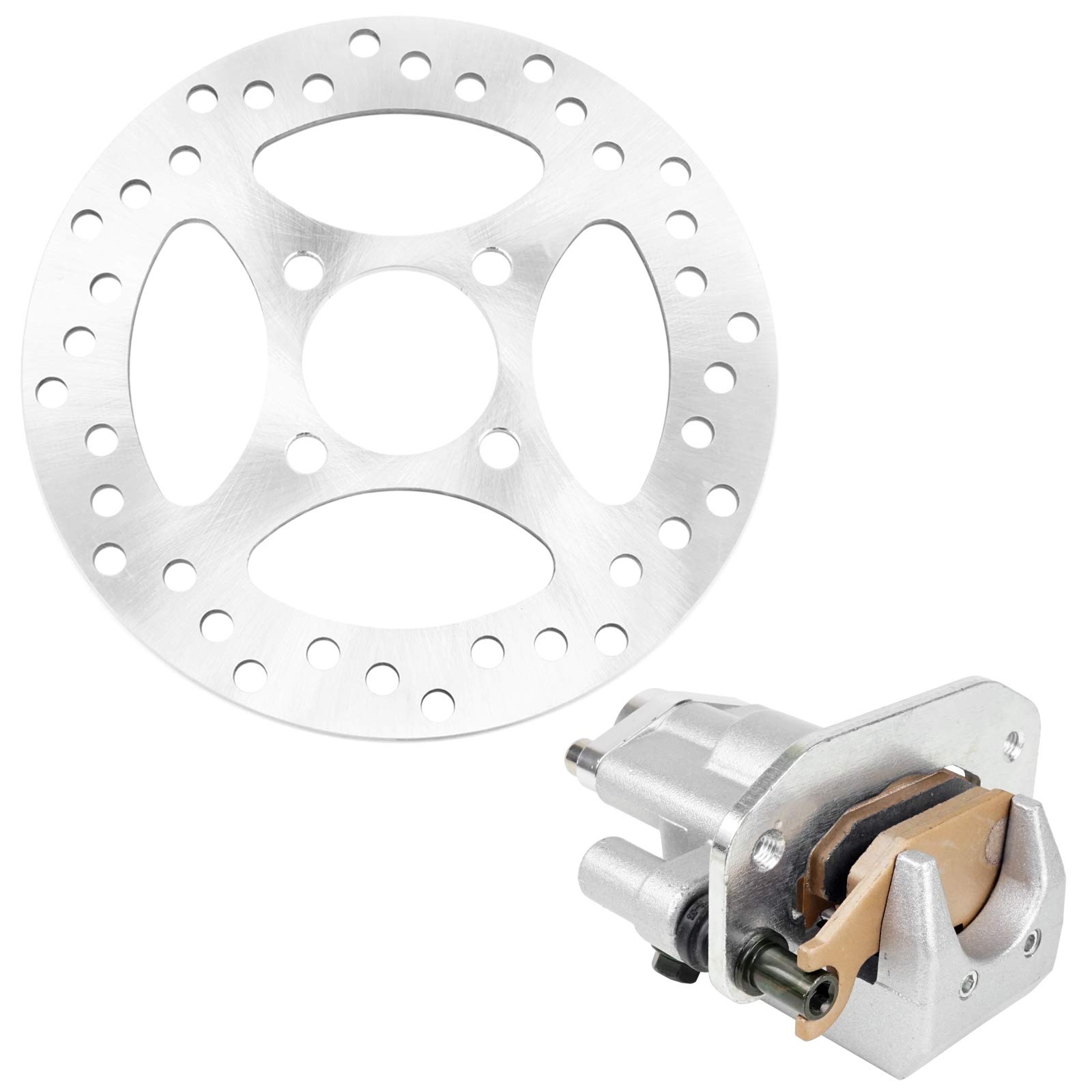 Caltric Rear Brake Caliper Disc with Pads Compatible with Yamaha Raptor 700 700R YFM700R 2006 2007 2008 2009 2010 2011 2012