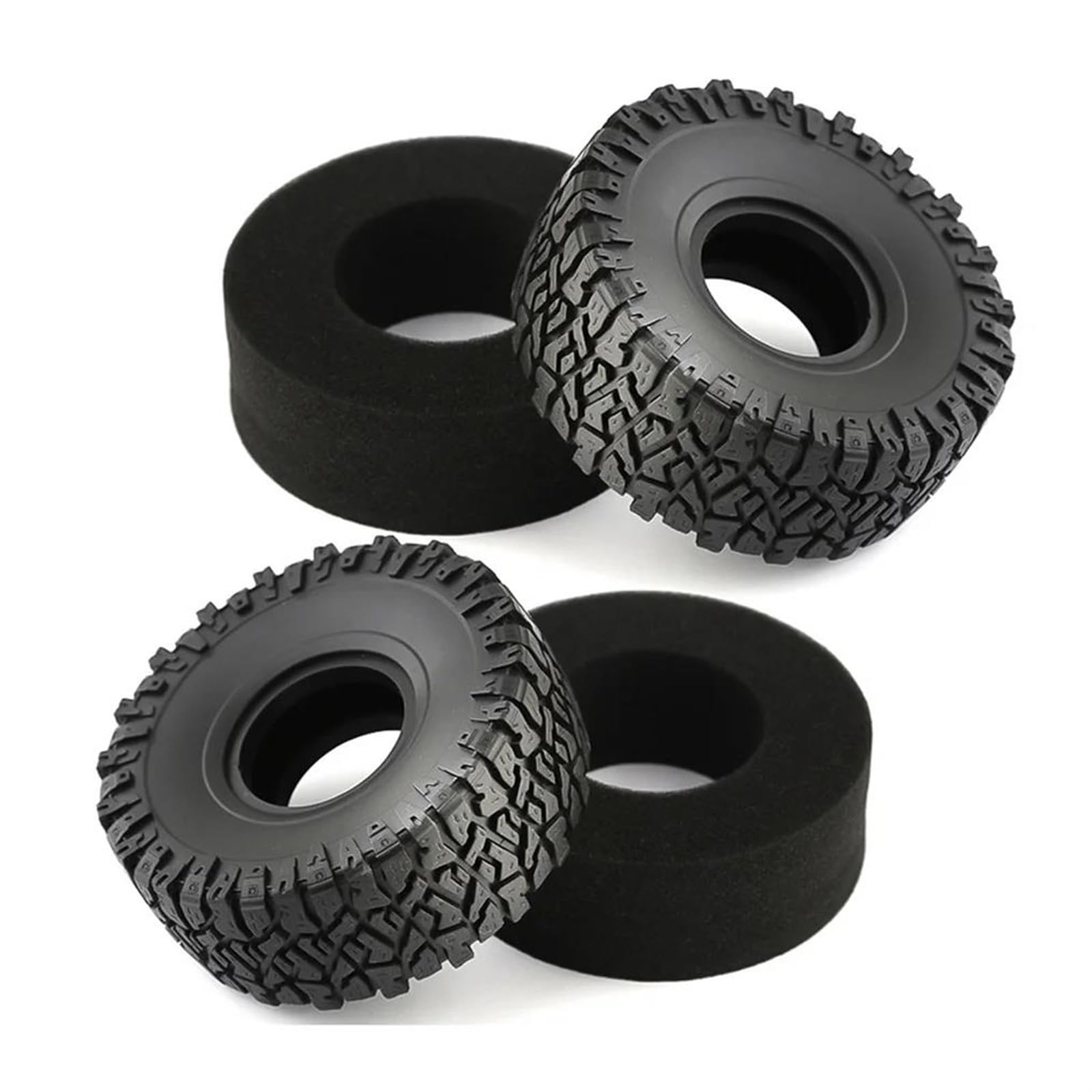 Neumáticos Coche RC Compatible con Axial TRX4 D90 para Redcat SCX10 90046 II III 1/10 Coche Trepador De Control Remoto 4 Uds. Neumático De Goma De 120Mm Y 1,9 Pulgadas