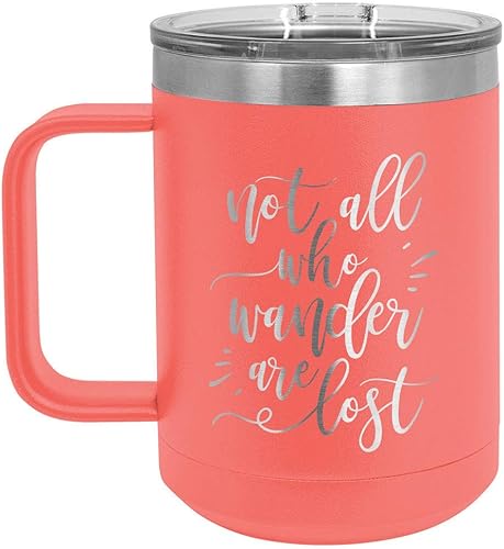 Miniatura 7 de NOT ALL WANDER ARE LOST Maroon Taza de café de 15 oz con tapa deslizante  Taza de café de viaje aislada  Ideas de regalos de cumpleaños o Navidad de