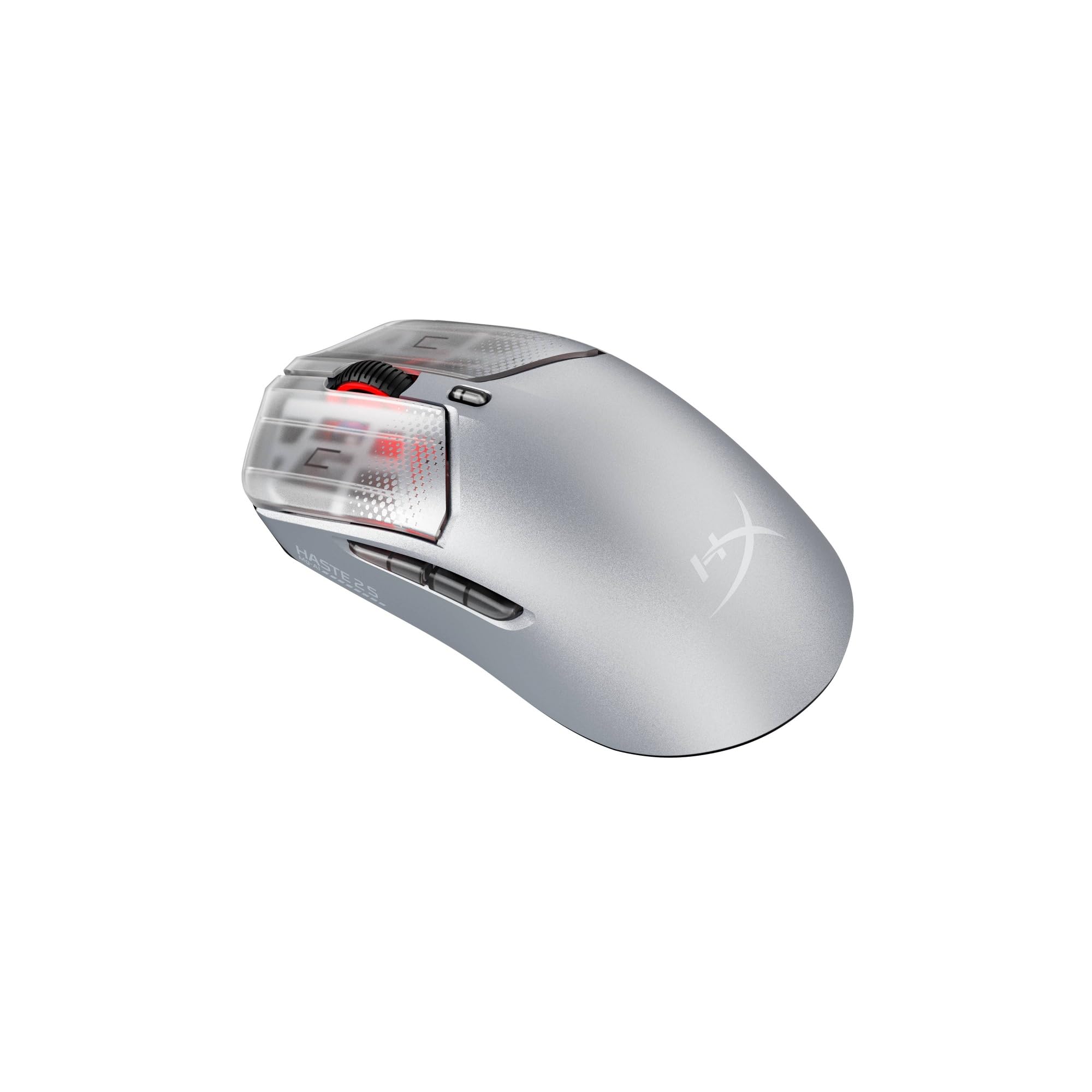 HyperX Pulsefire Haste 2 S, Mouse Gaming Wireless, Argento | Scocca in Magnesio, Ultra Leggero 64 g, Batteria fino a 120 ore, Pattini in Vetro, Sensore 26K
