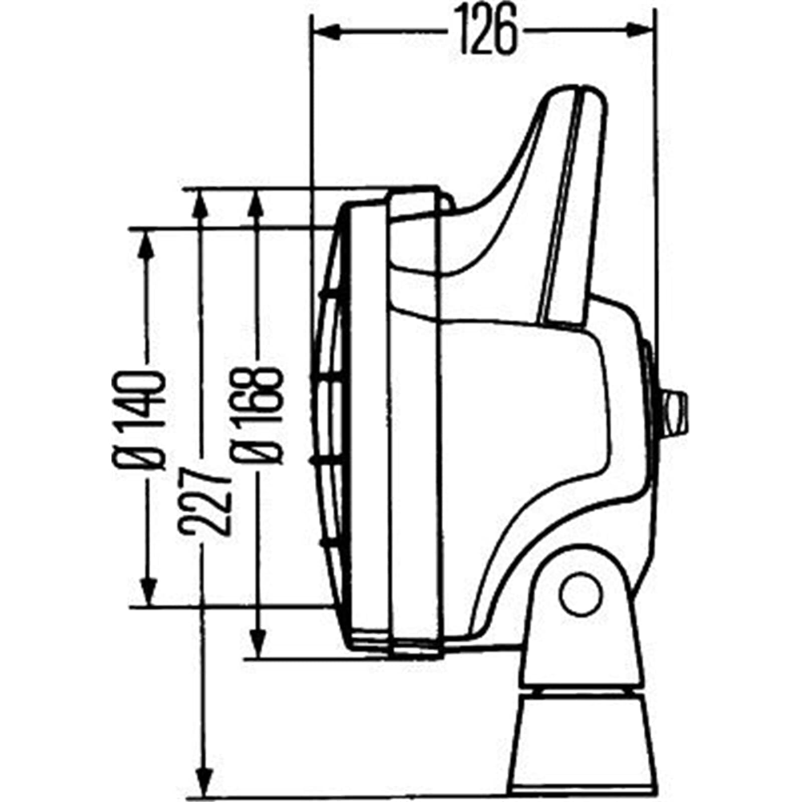 HELLA 1G4 003 470-051 Halogen-Arbeitsscheinwerfer - Matador - 24/12V - Schraubanschluss/Anbau - 4-Punkt Befestigung - Nahfeldausleuchtung - Stecker: offene Kabelenden