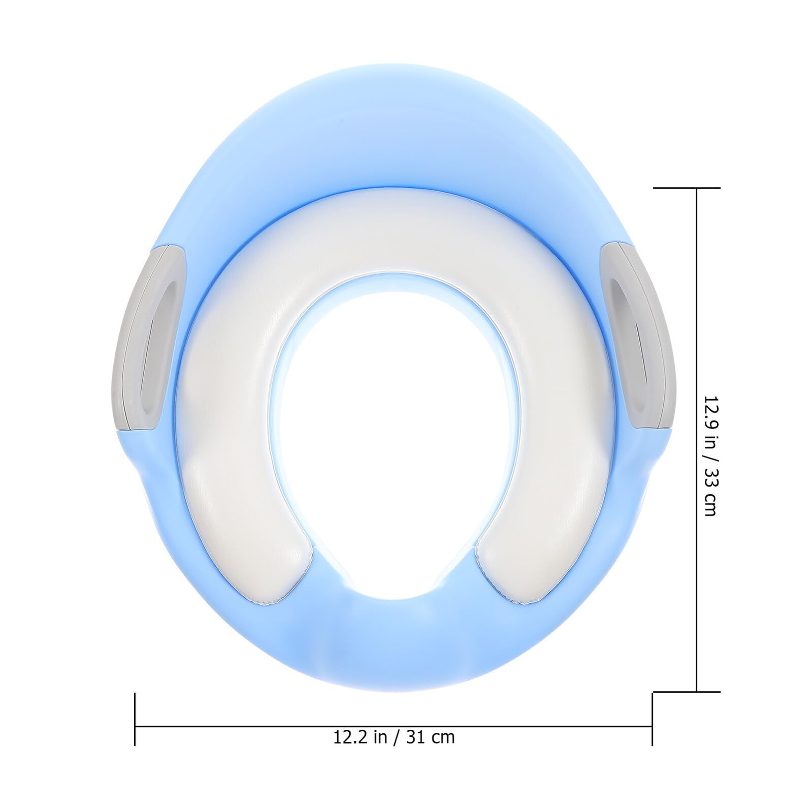 Asiento de Inodoro Infantil Azul de Pu Asas Grandes | Antideslizante, para Entrenamiento del Baño, Almohadillas Antideslizantes