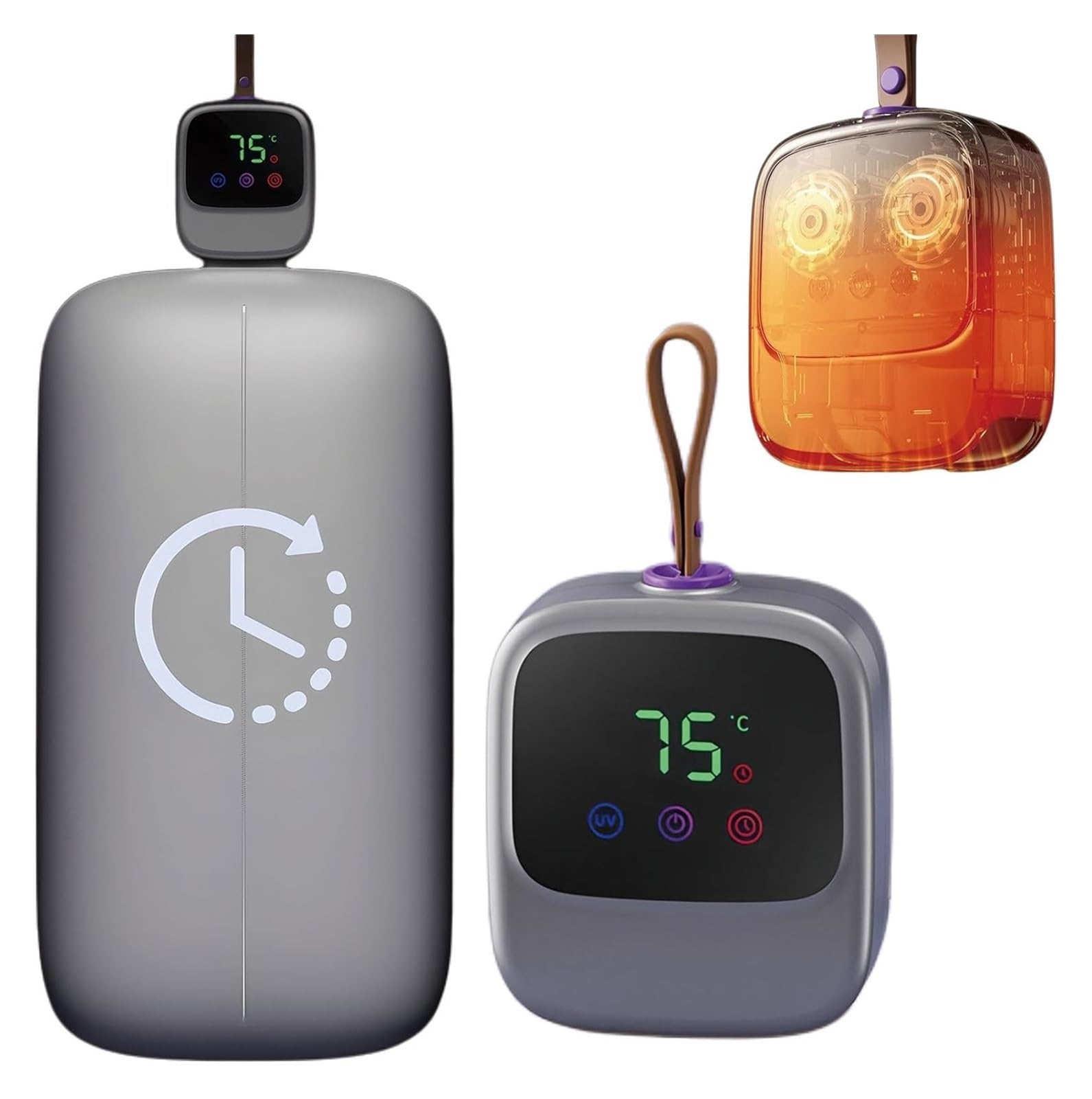 Kompakter, faltbarer tragbarer Wäschetrockner, elektrischer Mini-Wäschetrockner mit Trockenbeutel, ideal for Reisen, Wohnmobil, Haus und Wohnung, Blau(Gray)