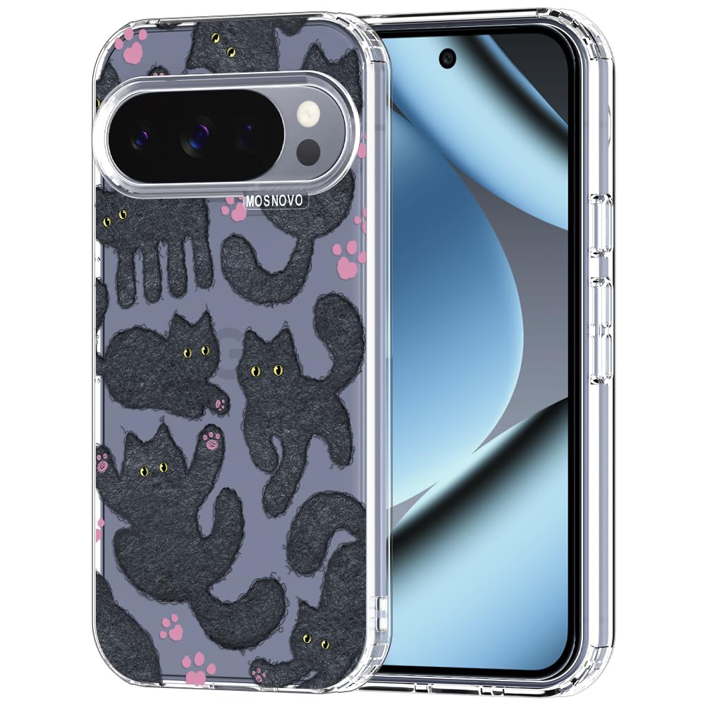 MOSNOVO Case for Google Pixel 9 & Pixel 9 Pro, [Buffertech 6.6ft Military-Grade Drop Protection] [Anti Peel Off Tech] Clear TPU Bumper Phone Case Cover Design - Great Wave — view 113
