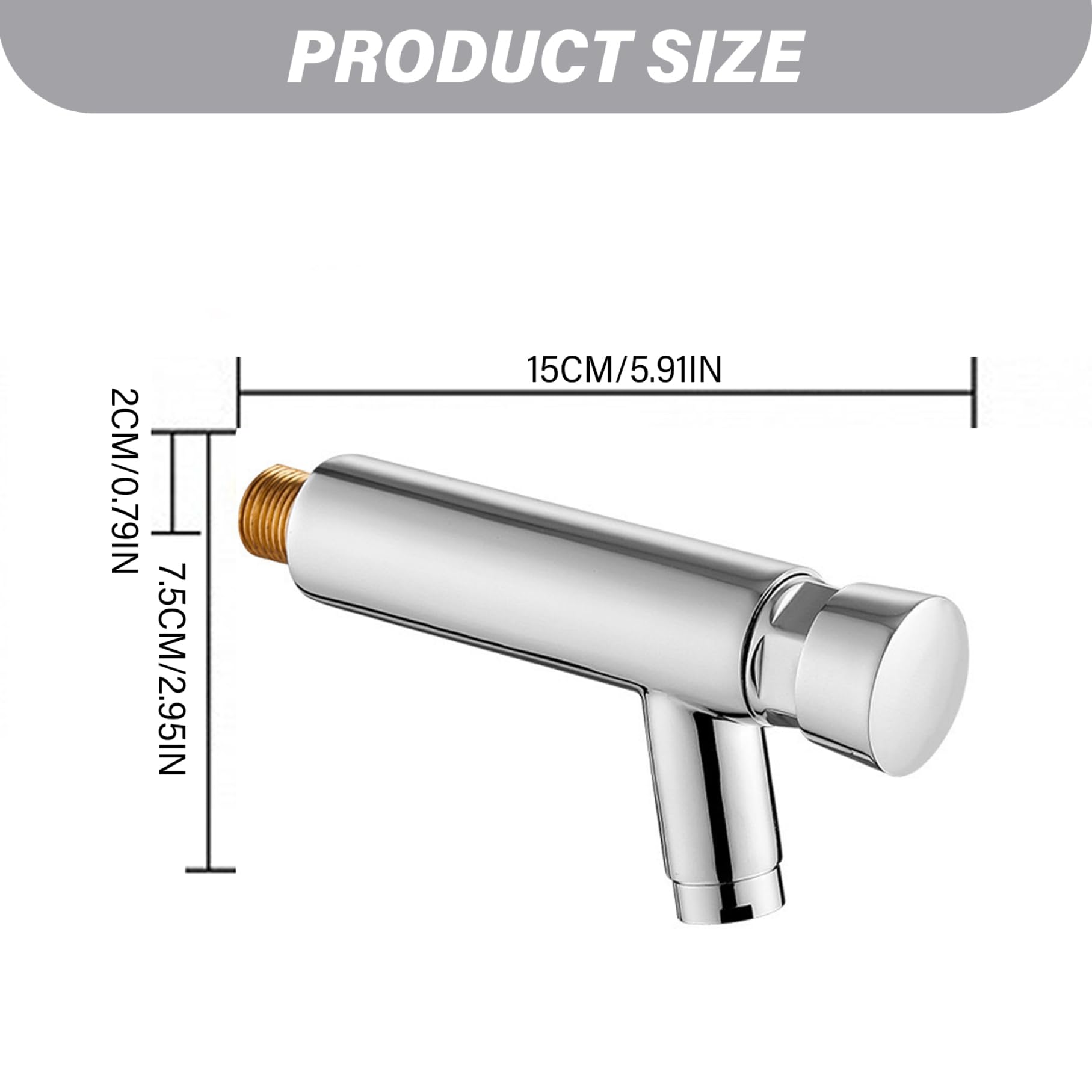 Rubinetto per montaggio a parete Rubinetto con chiusura automatica a un foro Risparmio acqua freddo Rame Lavabo pubblico Press Delay Cucina Bagno Giardino Patio Lavello, Parete