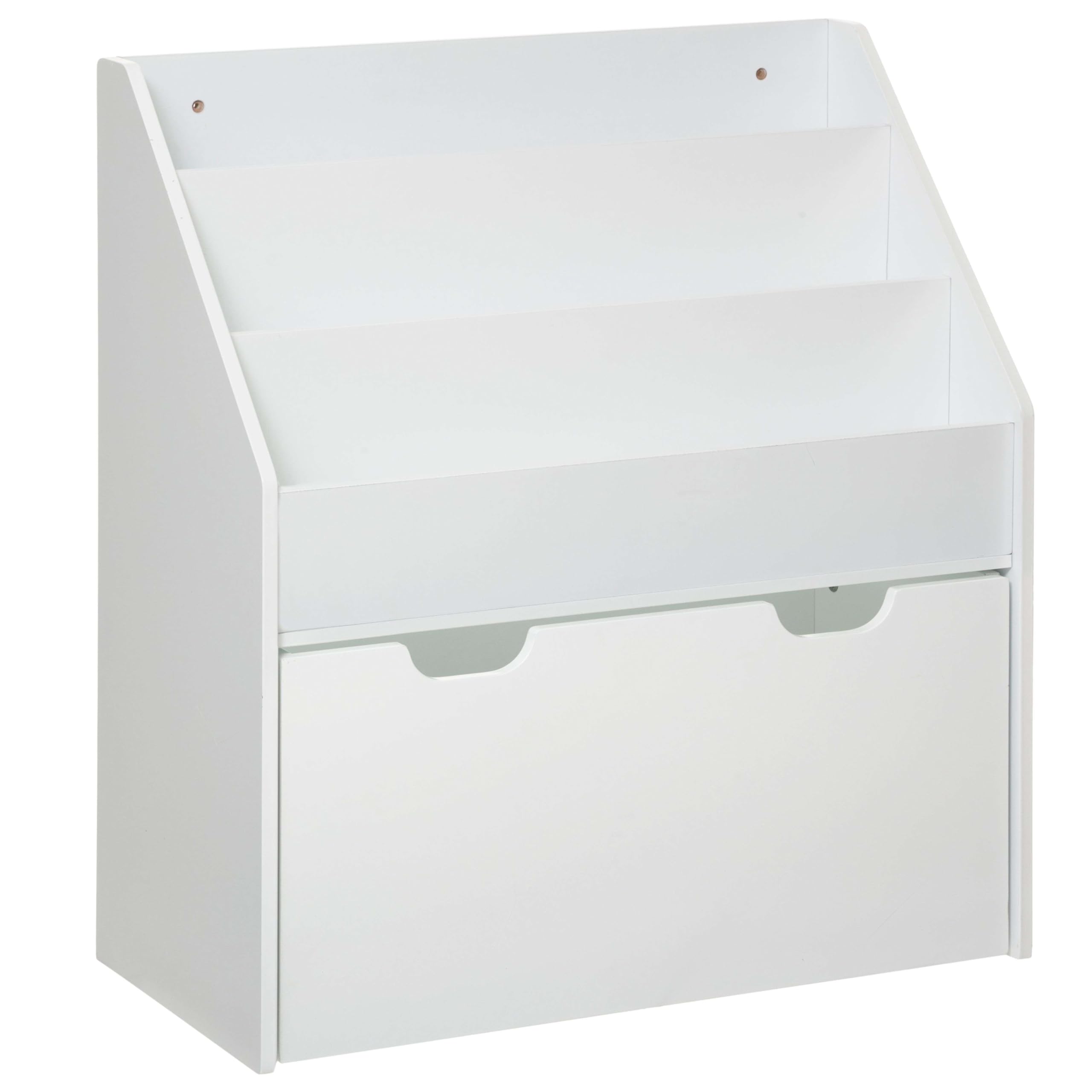 Miroytengo Estantería Librería Infantil con Cajón Mueble Dormitorio para Niños Color Blanco 63x70x30 cm