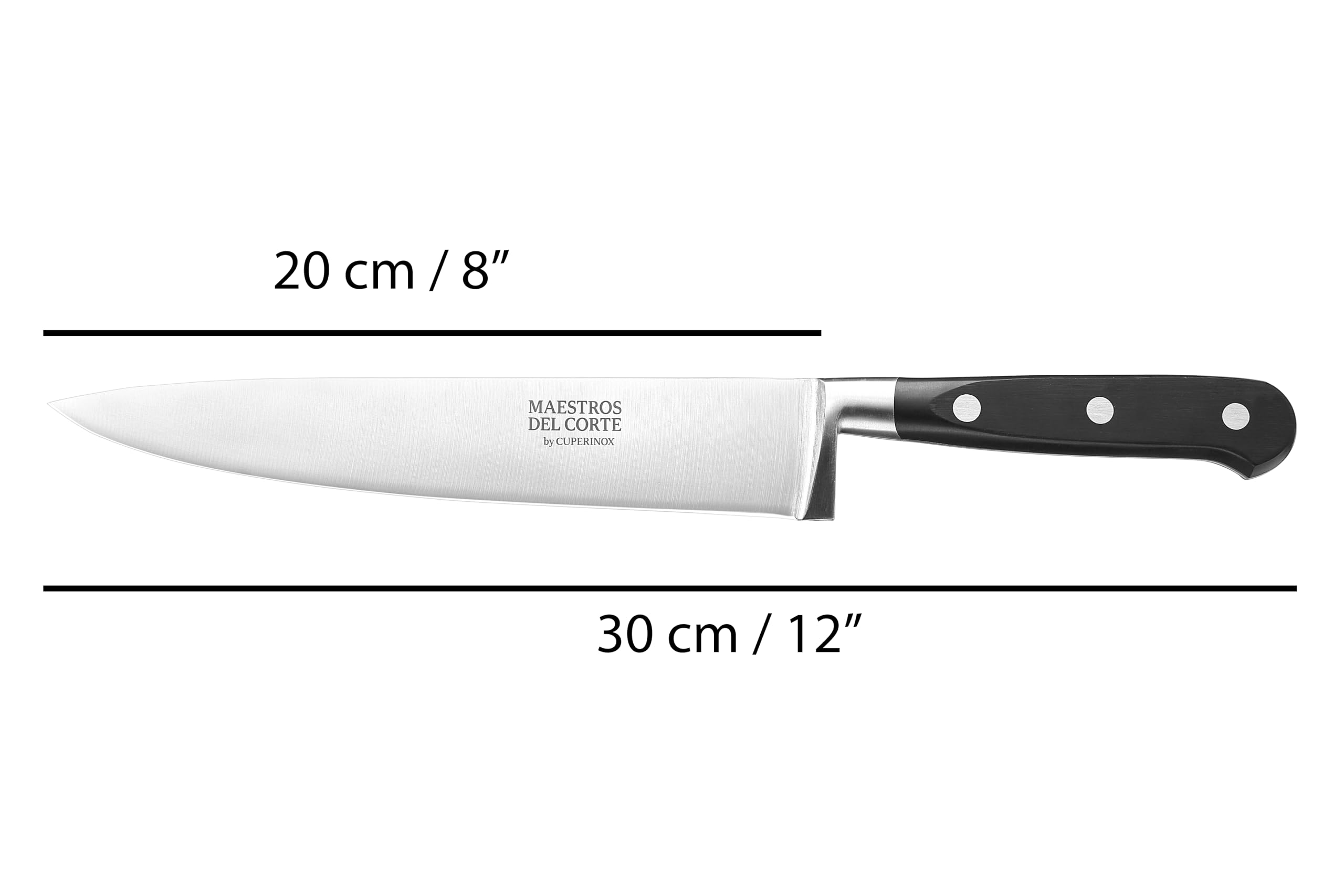 Estuche de Cuchillos Profesionales de Cocina 4 Piezas Acero Inoxidable Chef 20 cm Santoku 18 cm