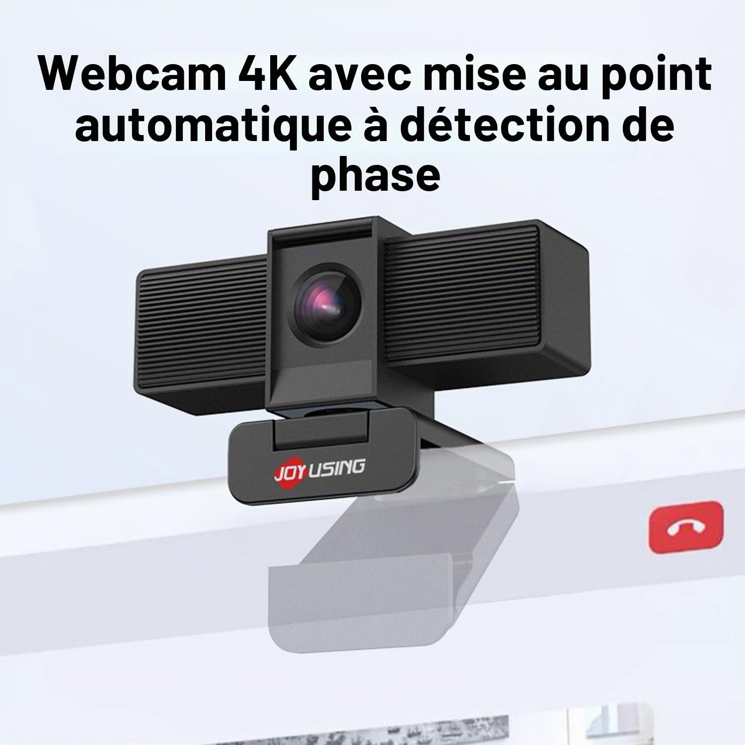 JOYUSING Flip600S 4K Webcam PC - Ultra HD, autofocus PDAF, microphones anti-bruit, FOV 73°, correction lumière, couverture vie privée