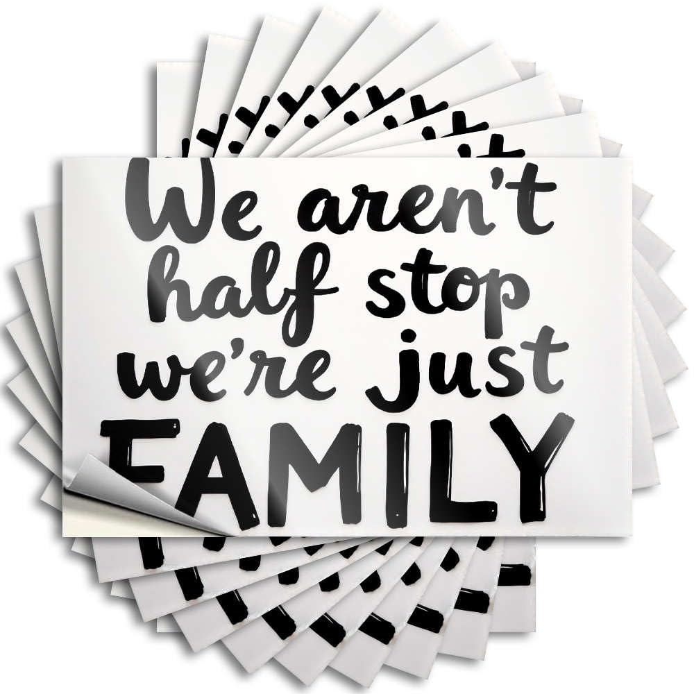 Fall Stickers, Boys Bedroom Decorations Hard We aren't Half Stop, We're Just Family. | Funny Quote Dart Decals(6X9CM)