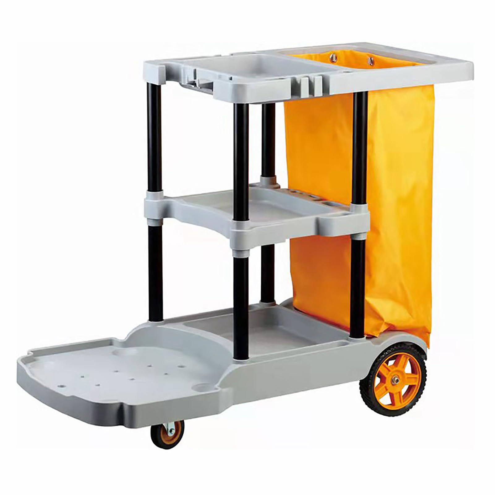 Carrello per Pulizie, Carrello per Pulizie domestiche, Carrello per Pulizie Commerciali, Carrello di Servizio, Borsa Multiuso Oxford di Grande capacità con Ruote girevoli, Grigio