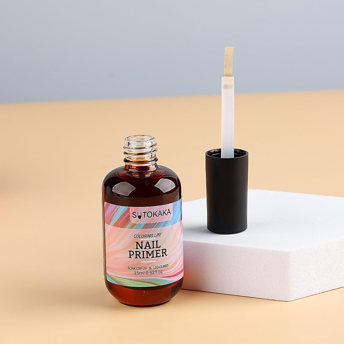 Sutokaka Nail Prep Dehydrator and Primer Set - 2pcs 15ml Acid Free No Burn Fast Air Dry Natural Nail Dehydrator and Superior Bonding Primer for Acrylic Powder