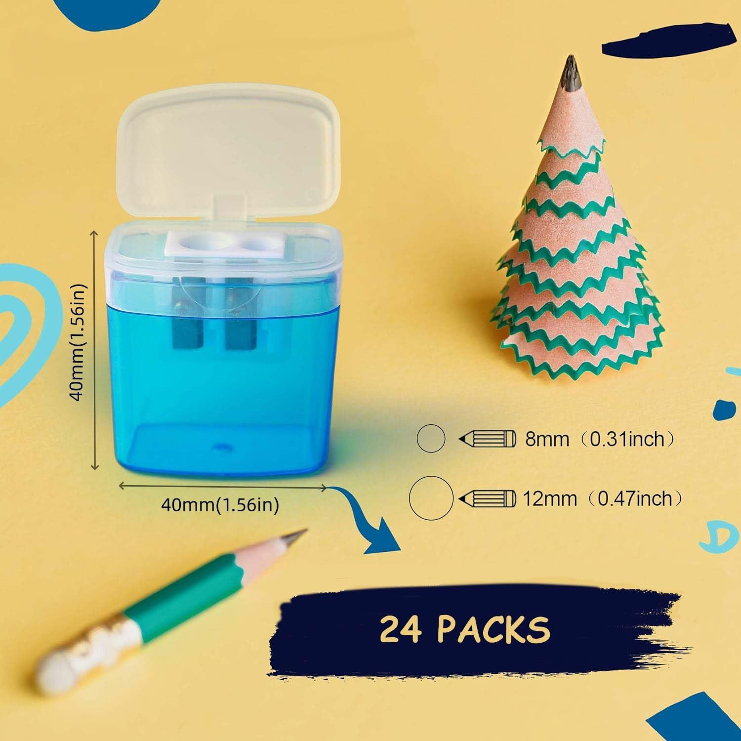 Lot 8 Taille-Crayons Avec Réservoir - Manuel Portable Enfant École Bureau - Couleurs Assorties