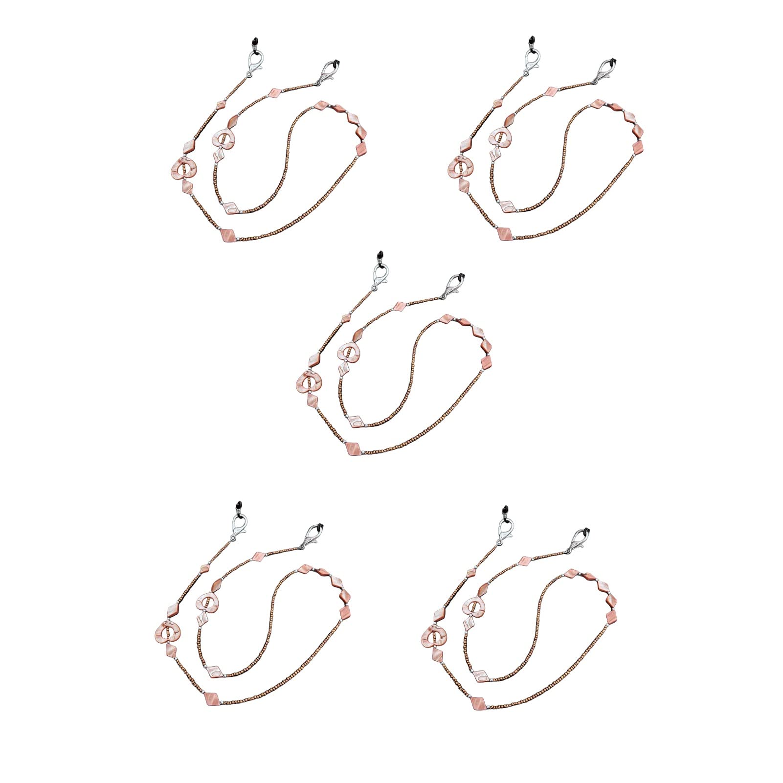 5 Piezas De Cadena De Gafas De Aleación, Moda Moderna, Anti-caída Antideslizante, Modelo Único, Adecuado For Máscaras, Gafas De Sol, Gafas De Sol, Mayor