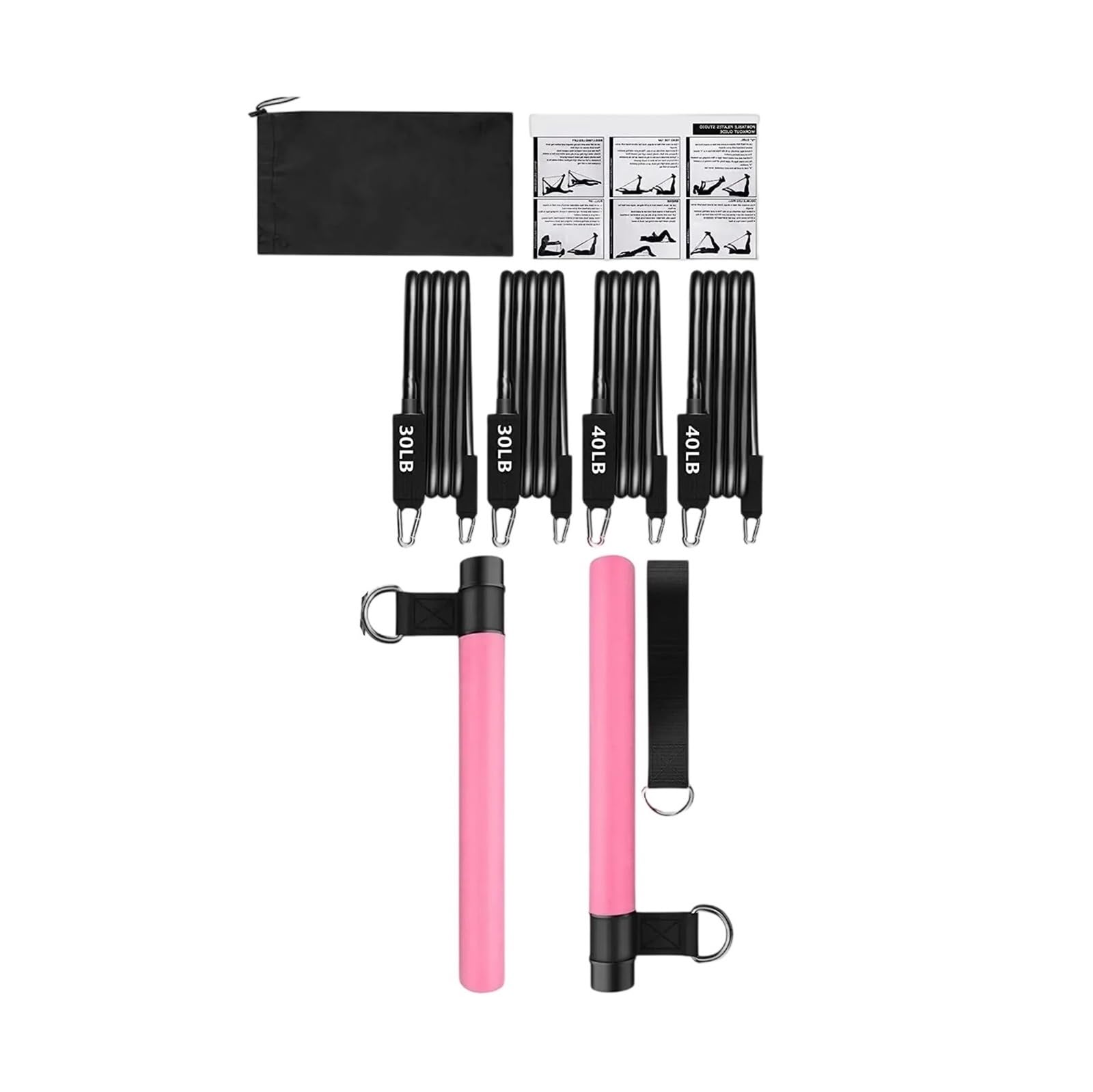 fasce di resistenza con maniglie Bastone da barra portatile for yoga e pilates con fascia di resistenza