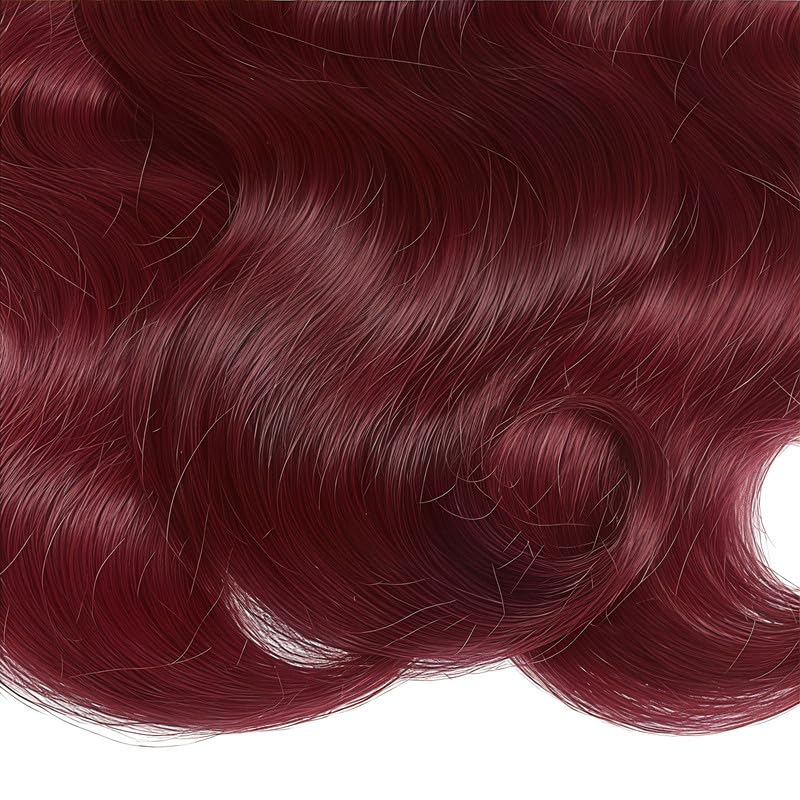 T1B/99J Ombre Burgundy Bundles Human Hair Body Wave 14 16 18 Inch Body Wave Human Hair Bundles Brazilian Virgin Remy Quick Weave for Black Women T1B/99J Color