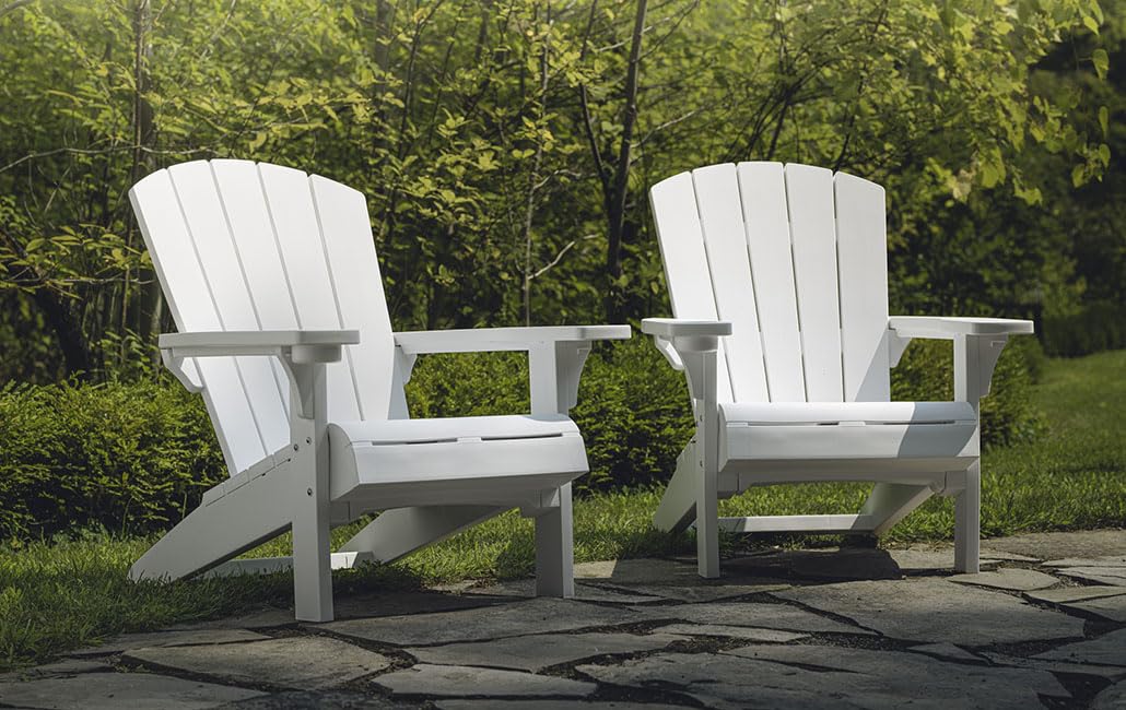 Keter Fauteuil de Jardin Adirondack - Lot de 2 - Blanc