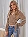 ZAFUL Women's V Neck Sweater Lantern Long Sleeve Pullover Cable Knit Cross Crop Top Casual Tie Wrap Tunic Jumper Blouses