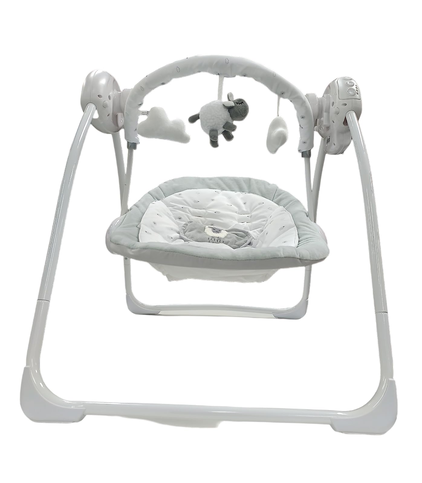 LADIDA Deluxe składany Bouncer Little Lamb Pierwszy Swing Uspokajająca muzyka i zabawki 0 m + 079, szary