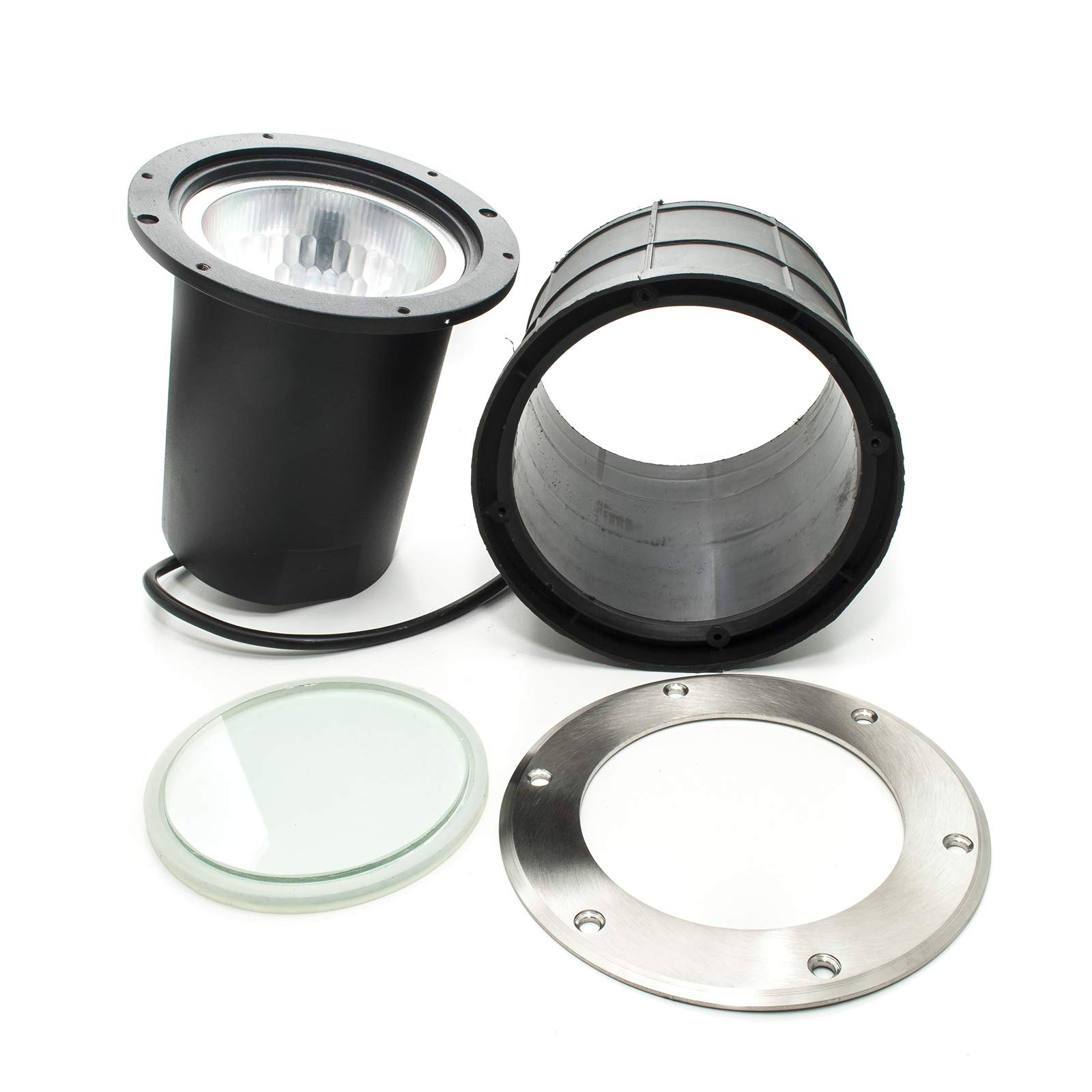 Spot piétinable encastrable sol lampe LED E27 PAR30 12 W lumière ciblée SPOT 40° jardin IP65 trou 165 mm éclairage extérieur arbres plantes piliers (lumière 4000 K)
