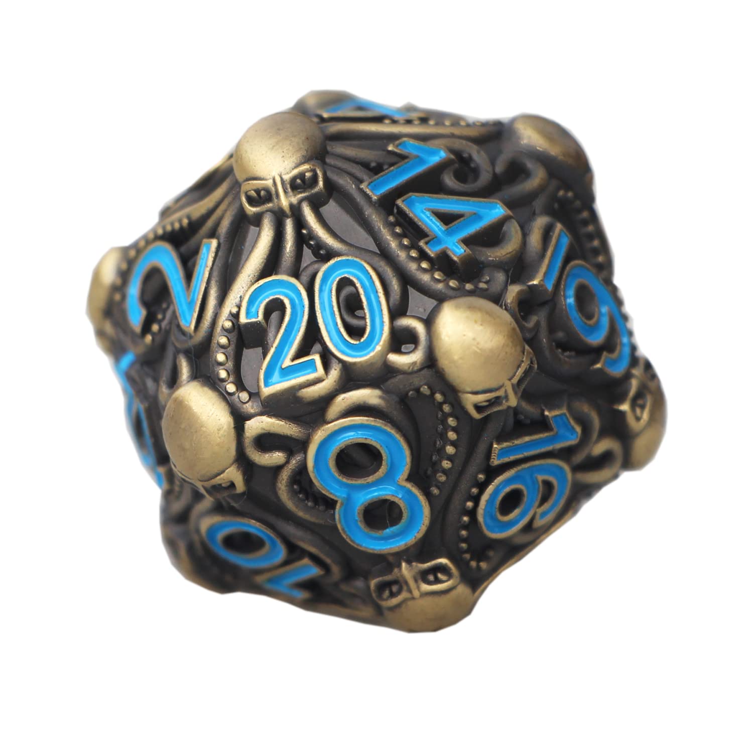 Giant D20 Metal Dice Bronze Blue for Call of Cthulhu -DNDWoW BZQB