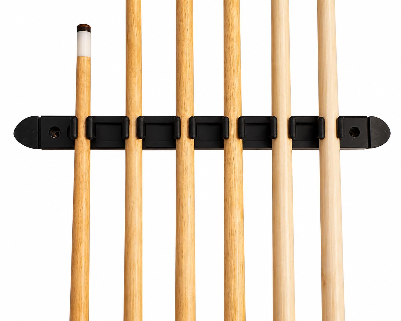 John West Billard Set mit Wandhalterung – 6 Queues & Queuehalter | 2 Profi Queue, 2 Standard Queue, 2 Kurzqueue, Pool Billard Zubehör Set