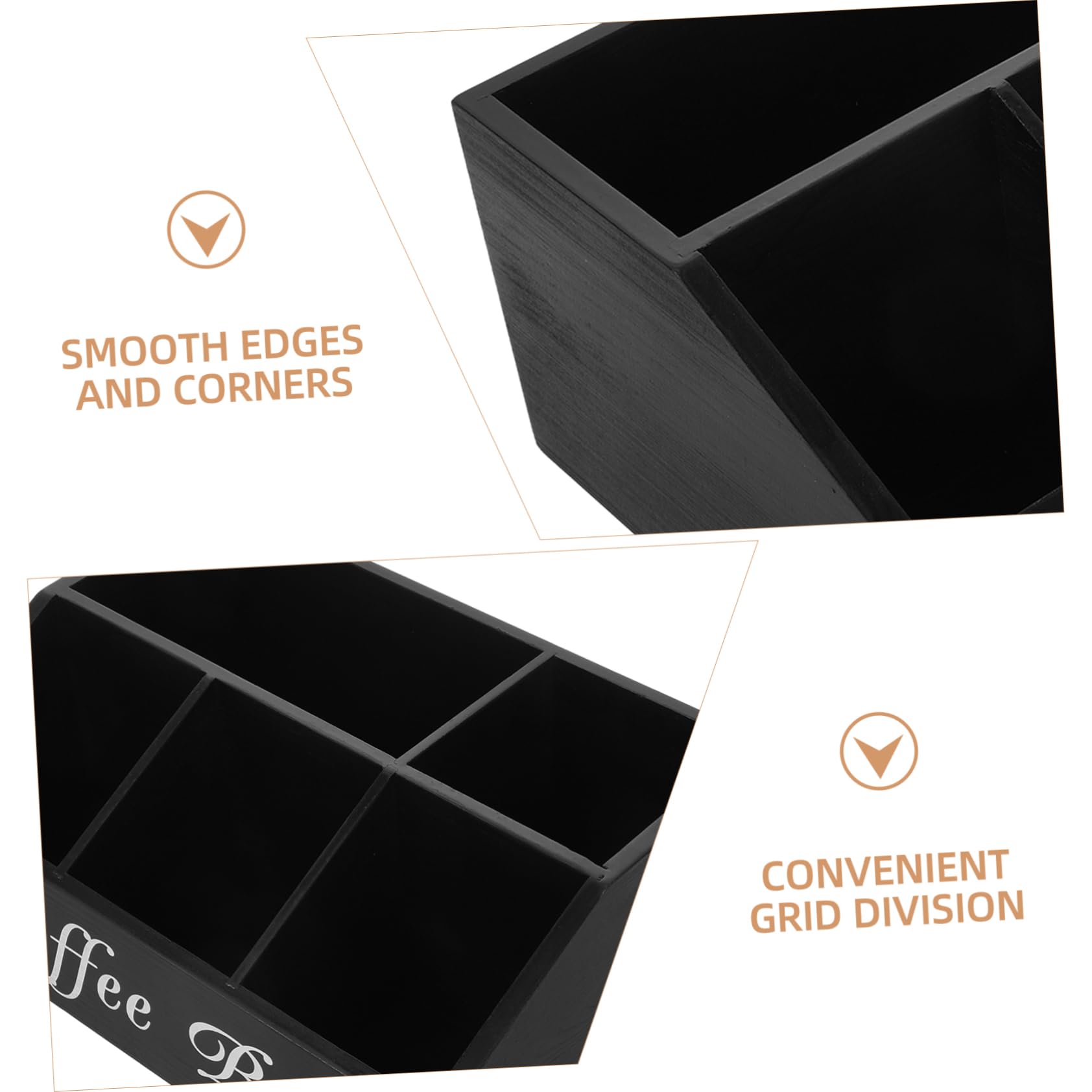 Kaffeebehälter Aus Holz Kaffee Organizer Mit Fachdesign Für Arbeitsplatte Aufbewahrungsbox Für Kaffeezubehör Zuckerpäckchen Papiertüchern Strohhalmen