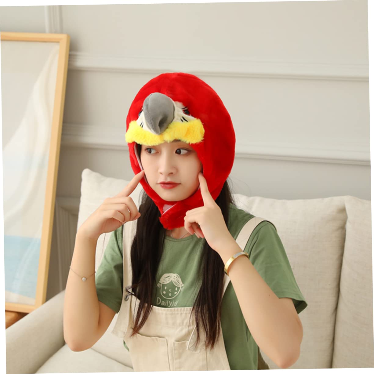 Hemoton Funny Party Hat Parrot Costume Hat Toys Stuffed Animal Headband for Toddlers Boys and Girls
