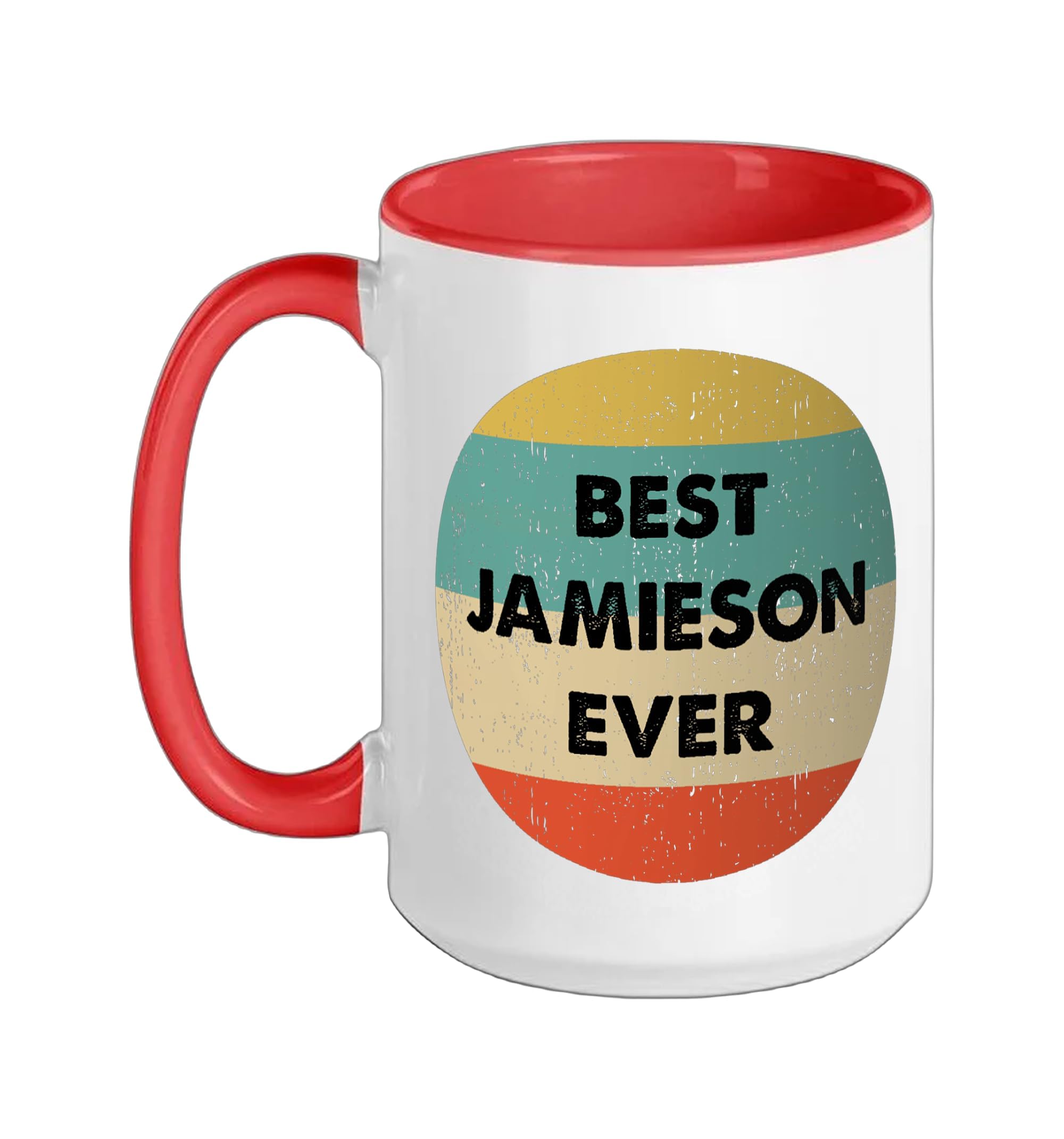 Jamieson Name Ceramic Mug, Red/White, 15oz Red/White 15 Ounces