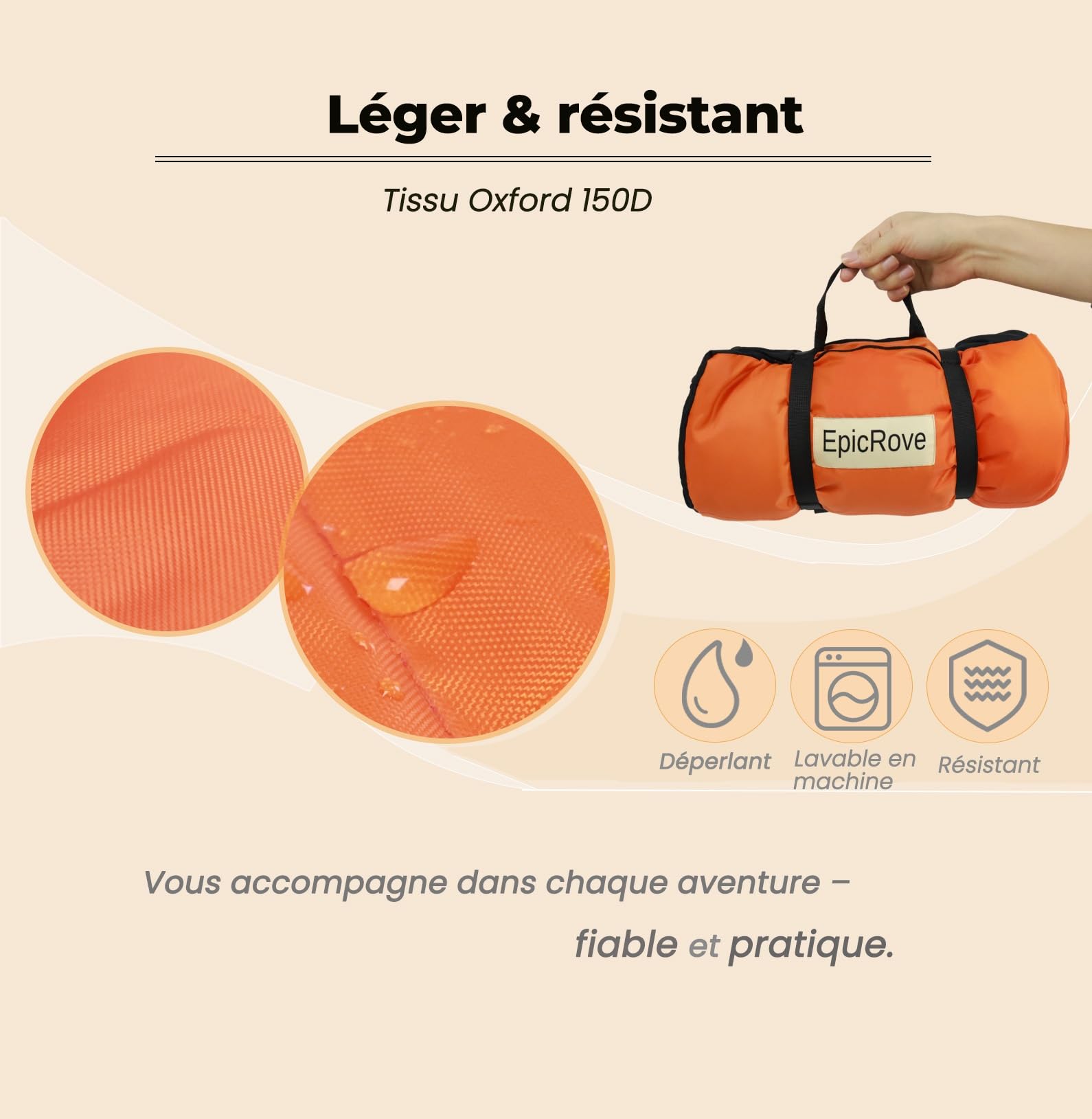 RovePad Base – Tapis pour Chien imperméable 110 × 68 cm, antidérapant, Lavable en Machine, résistant aux Griffes – Idéal pour Maison, Voiture, Voyage et Camping