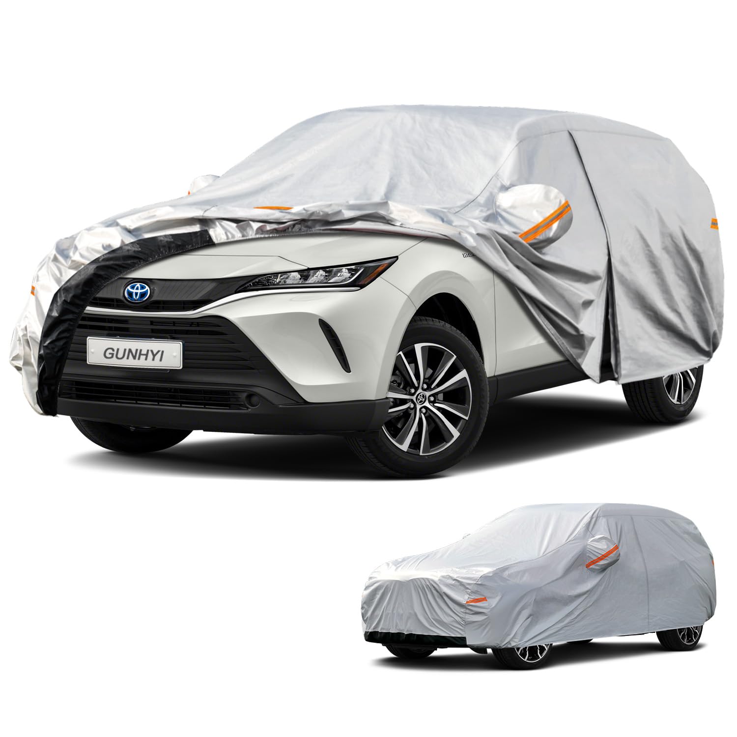 GUNHYI 6 Layers SUV Car Cover Custom Fit Toyota Venza (2008-2026) | All-Weather Waterproof Heavy-Duty Fabric, scratch-proof cotton lining, outdoor sun/rain/snow/wind/dust protection.
