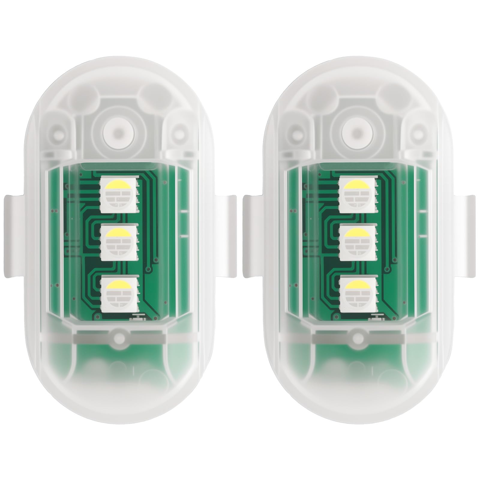 2PCS Kabellose LED Auto Ohne Kabel, 8 Farben Drahtloses LED-Blitzlichter Akku mit Fernbedienung für Auto, Drohne, Kinderspielzeug, Kinderwagen, Rollschuhlaufen