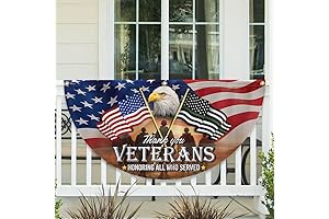 Patriotic Eagle Memorial Day American Non-Pleated Memorial Flag