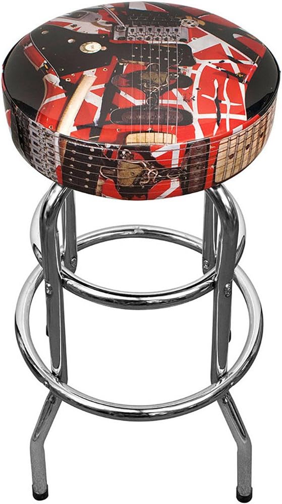 Edward Eddie Van Halen EVH Red Stripe Guitar Frankenstool 31" Bar Stool