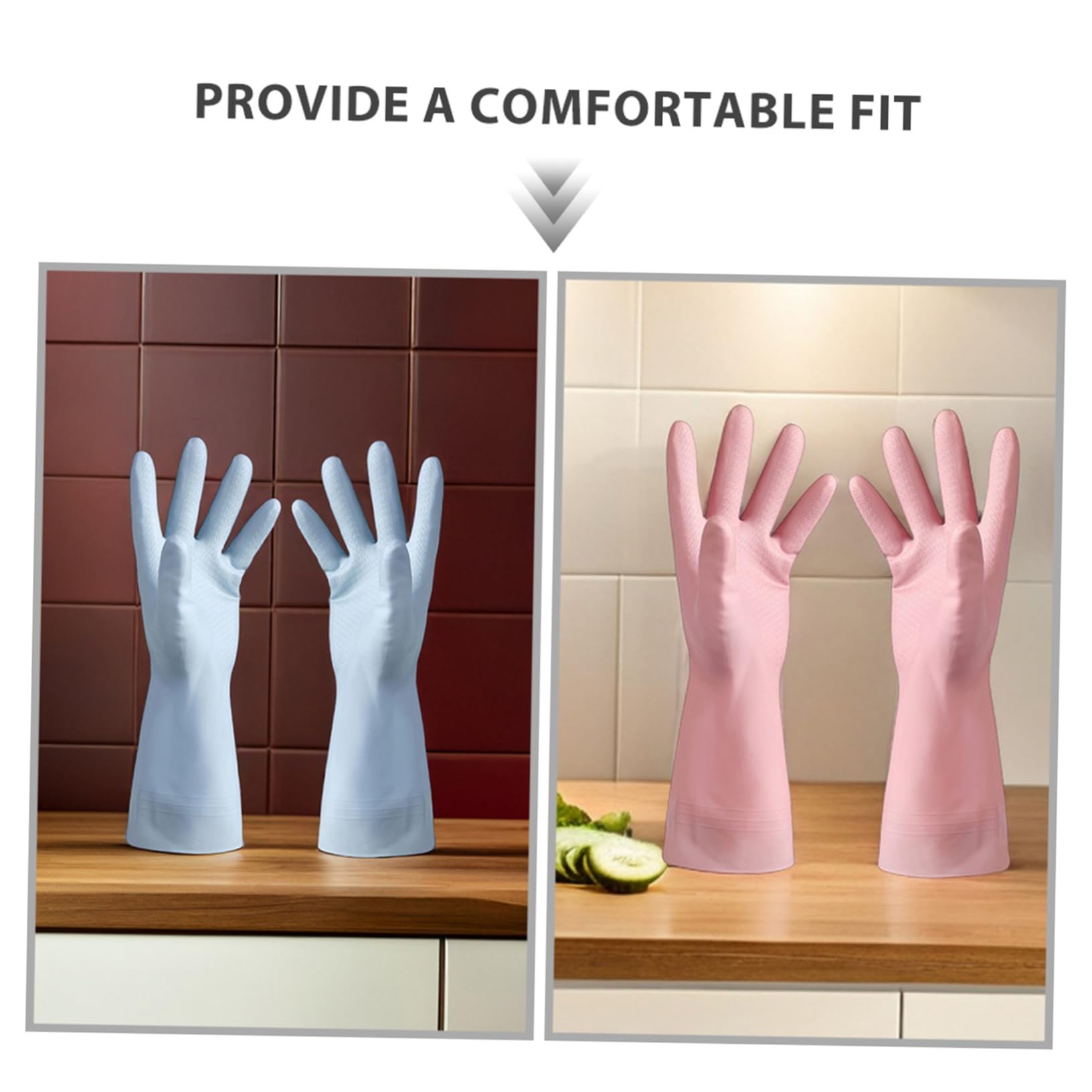 PLAFOPE 6 Paia Guanti da Cucina Impermeabili in PVC da Riutilizzabili Antiscivolo per Lavaggio Piatti Pulizia Casa Lavanderia e Giardinaggio Guanti Resistenti e Versatili in Colori