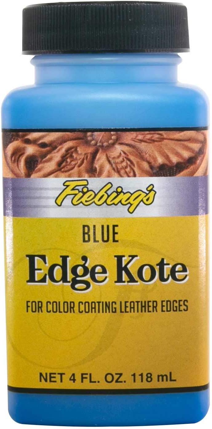 Fiebing's Edge Kote (4oz, Blue) Leather Edge Paint for