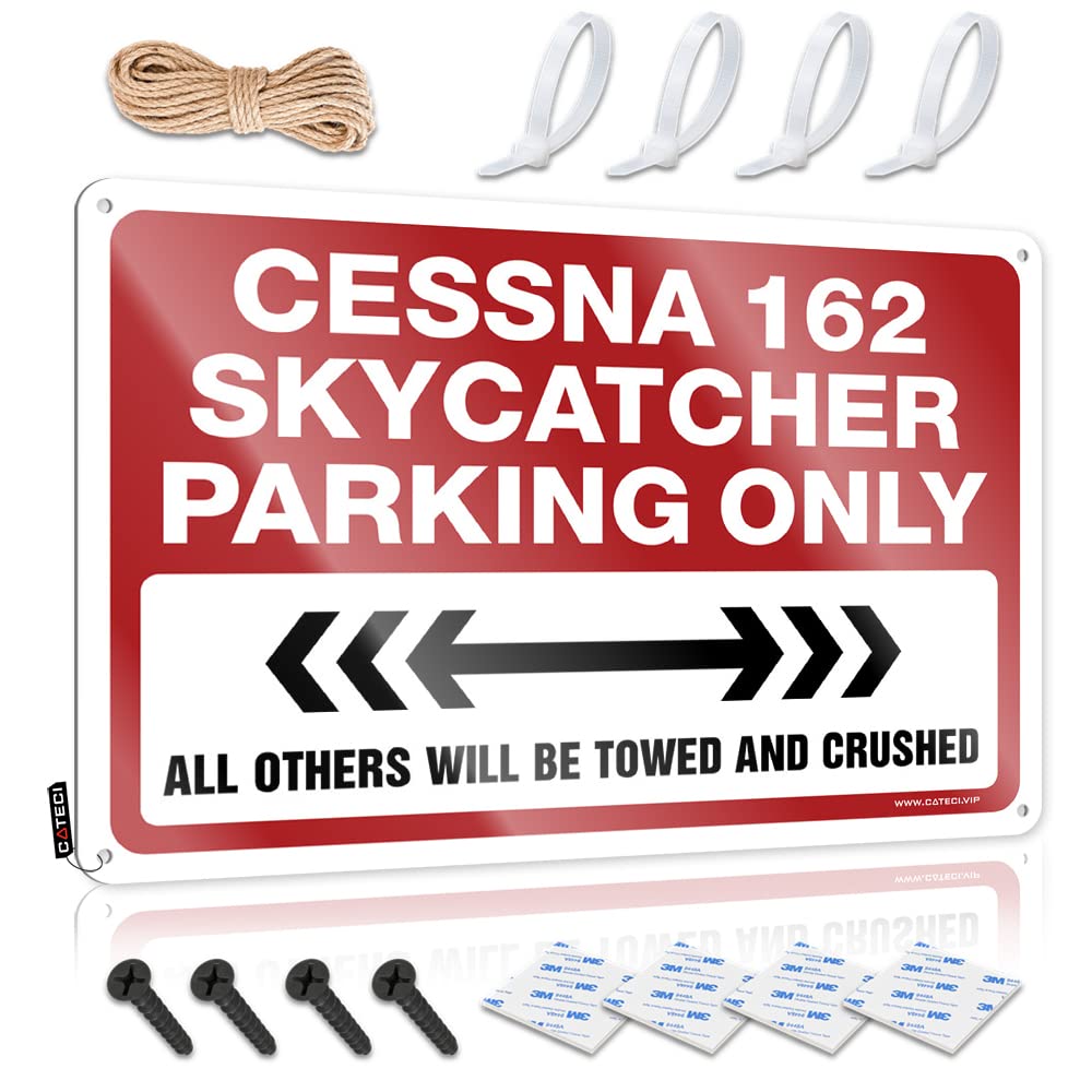 Krazmurongd One Color Funnymetal Sign Cessna 162 Skycatcher Parking Only Tin Sign Man Cave Wall Decor Metal Tin Signs Funny