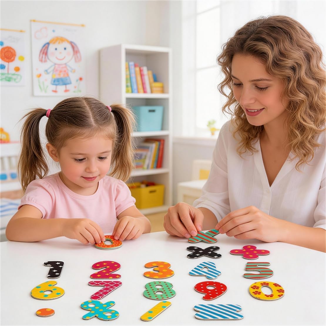 Magnetische Zahlen und Mathematik-Symbole, Lernen, Lernen, weich, magnetisch, Kühlschrankmagnete, Mathematikerkennung, Whiteboard, Kühlschrank, 90 Stück
