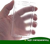 Vista 6 de Portatarjetas de identificación de plástico duro de doble uso horizontal y vertical con bloqueo transparente resistente para 3 tarjetas Fallen One