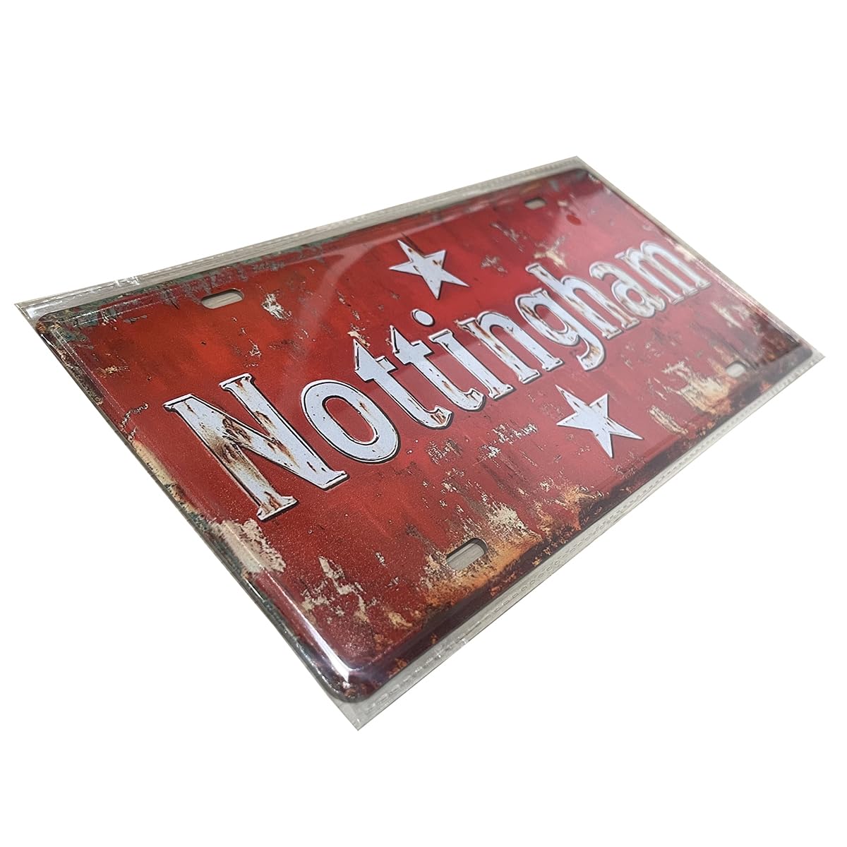 Vintage Nottingham Metal Sign – 30x15cm Decorative City Plaque, Retro Wall Art for Home, Bar, Café, Garage, and Gift