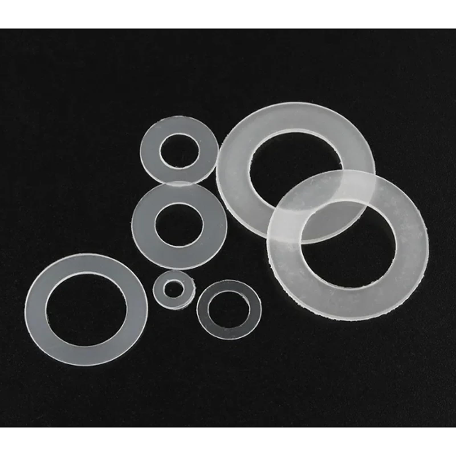 bolsas de metal, Arandelas de nailon transparente M3-M22 Arandela plana de plástico Arandela redonda de PE transparente Anillo aislante(100pcs M4x13x1)