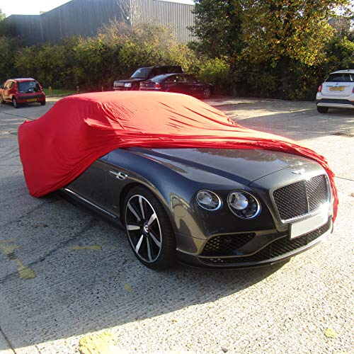 ICover Funda de Interior para Coche, Tejido elástico súper Suave y Transpirable de 160 g/m² de Lujo Large Rosso