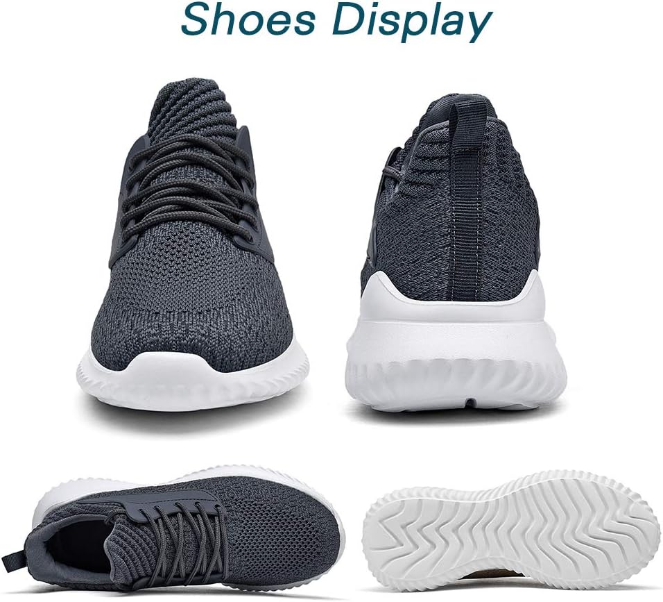 Akk Womens Tennis Shoes Walking Sneakers - Memory Foam Running Slip On Gym Athletic Workout Nursing Comfort Shoe Lightweight Dark Gray - Image 3