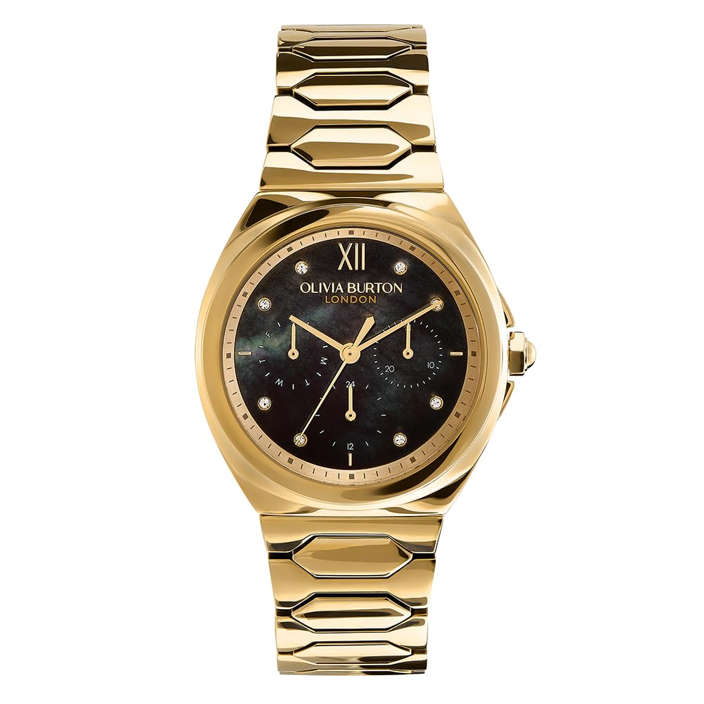 Olivia Burton Analogue Multifunction Quartz Watch for Women Lustre Collection with Gold Colored Stainless Steel Bracelet - 24000150