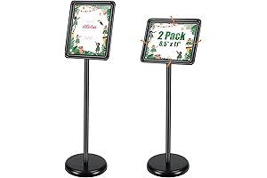 2-Piece Adjustable Pedestal Sign Holder Stand