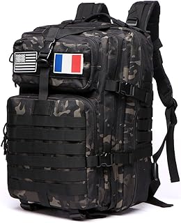 Sac À Dos Tactique 50 Litres - Grande Capacité Système MOLLE Militaire Imperméable Idéal Pour Urgences De 3 Jours Chasse Randonnée Et Camping Sac À Dos Pour De Plein Air