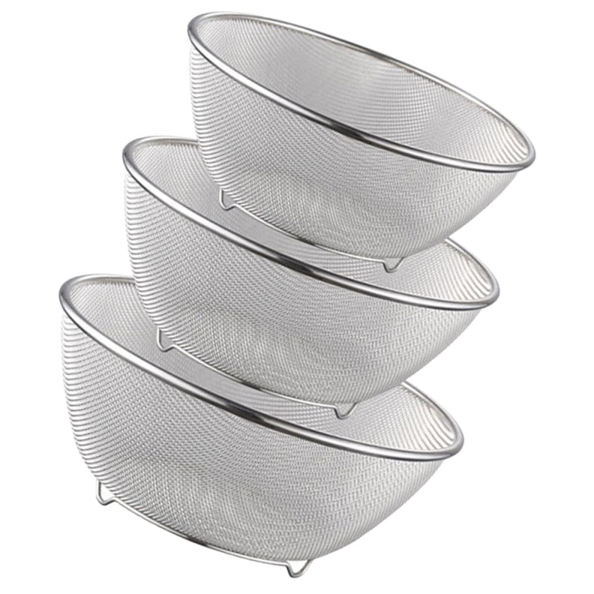 Set di Scolapasta in Acciaio Inox per Frutta e Verdura Filtro Fine, Design Semplice che Risparmia ed Energia, per Lavare e Drenare