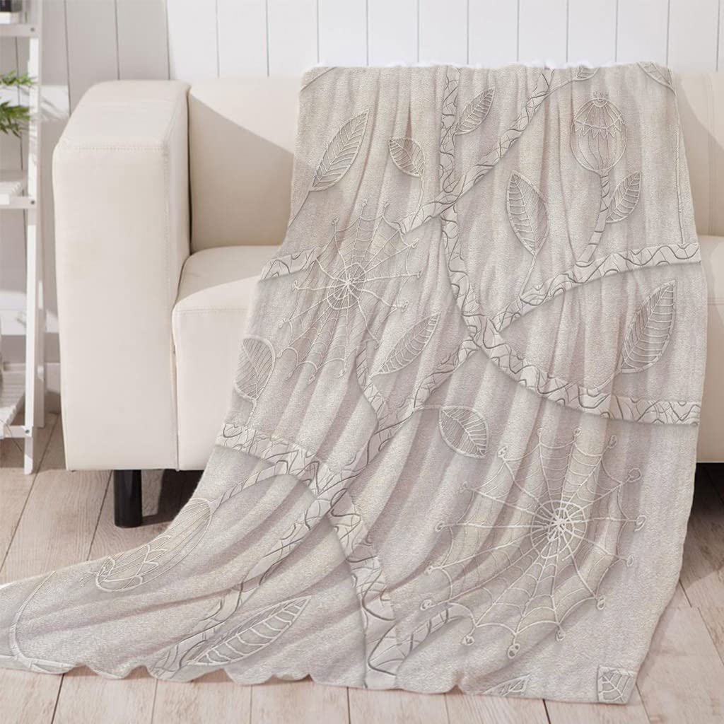 Manta Sherpa Franela Reversible Alivio y Hojas Manta Polar, Manta Felpa de Sofá, 100% Microfibra, Suave, Caliente, Transpirable para Invierno 180x200 cm
